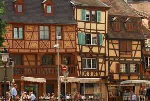 Crooked Medieval Houses in the CVentre of Colmar.